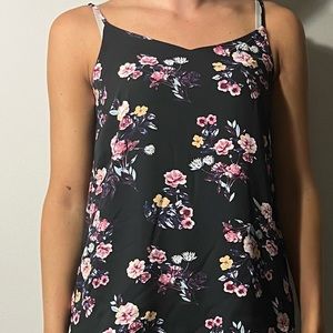Pink republic small black flowery tank top